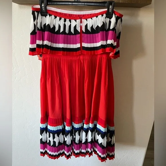 Kate Spade|Colorful boho strapless pleated dress, size 6•••Artsy, bold style🫶🏻 - Picture 9 of 16
